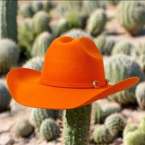 Vibrant Orange Cowboy Felt Hat